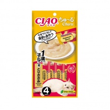 INABA CIAO крем-лакомство для котят Churu пюре Куриное филе, 14 г х 4 шт