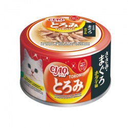 INABA CIAO влажный корм для кошек Toromi Куриное филе и тунец Магуро со вкусом морского гребешка в бульоне, 80 г