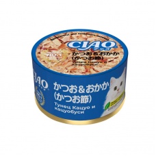 INABA влажный корм для кошек CIAO can Тунец Кацуо и кацуобуси, 85 г