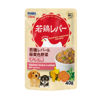 INABA влажный корм для щенков Wakadori reba Куриная печень и овощи, 40 г