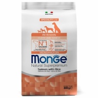 Monge Dog Monoprotein Puppy&Junior корм для щенков всех пород лосось с рисом 800г 1+1