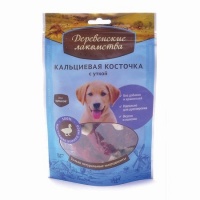 Деревенские лакомства. 100% Мяса Кальциевая косточка с уткой для щенков 90 гр.