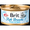 БРИТ консервы для кошек Fish Dreams Форель и тунец 80г