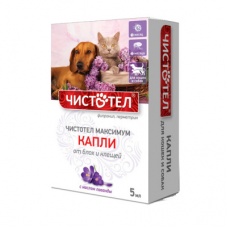 ЧИСТОТЕЛ Максимум Капли от блох для кошек и собак