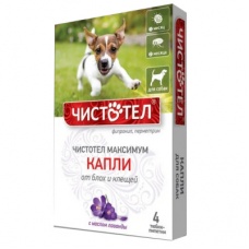 ЧИСТОТЕЛ Максимум Капли от блох для собак 1мл №4