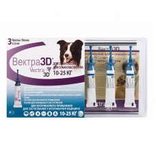 Вектра 3D инсектоакарицидные капли для собак 10-25 кг 3 пип./уп.