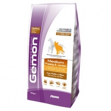 Gemon Dog Medium корм для щенков средних пород курицей с рисом 15 кг