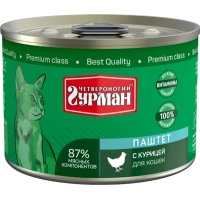 Четвероногий Гурман консервы для кошек паштет с Курицей