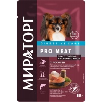Мираторг PRO MEAT пауч д./взр. собак мел. пород для пищеварения с Лососем