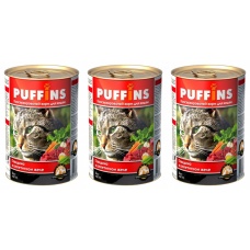 Puffins консервы для кошек Говядина в желе